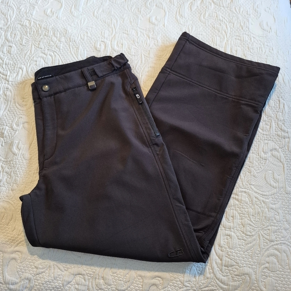 CB Sports women's XL black ski pants, fleece lined, have stretch VGUC